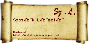 Szoták László névjegykártya