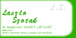 laszlo szotak business card